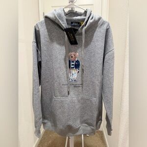 Polo by Ralph Lauren Gray Hoodie with Bear Motif sizeS